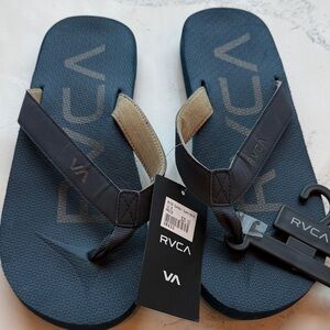 RVCA Mens Casual Thong Beach Pool Sandals Navy Blue Color Size 12